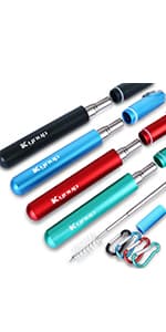 Travel Drinking Straws, Cruise Must Haves, Portable Foldable Stainless Steel Straws with Cases, Silicone Tips for Gifts Kynup Reusable Collapsible Metal Straws, Cruise Ship Essentials (4Pack) B07ZBZ6CCC