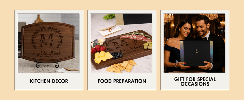 Personalized Wedding Gifts for Couples 2025, Custom Walnut Cutting Board for Kitchen, Personalized Bridal Shower, Best Wedding Registry and Engagment Gift