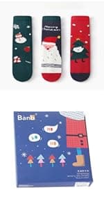Baby Christmas socks 4 Pack 3-6 -12-18-24 months for boy girl babies Infant cotton fuzzy sock Gifts