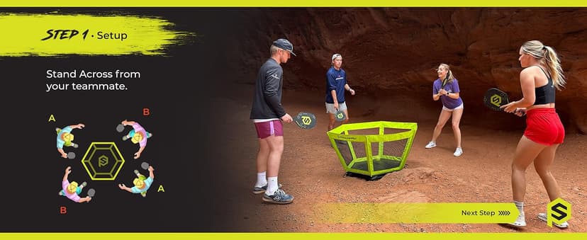 PaddleSmash - Pickleball Yard Game As Seen on Shark Tank - Beach, Backyard, Tailgate & Lawn, Outdoor Activities for Adults and Family - Easy Assembly