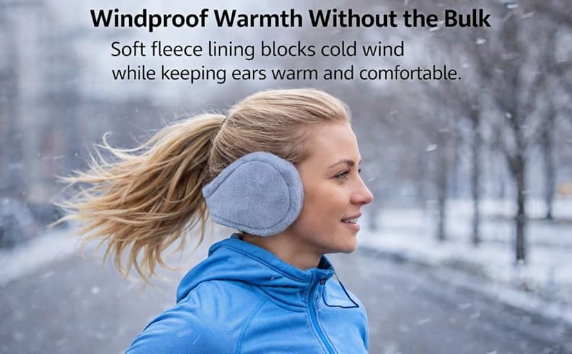 oliwex Ear Muffs for Winter, Behind-the-Head Ear Warmers, Lightweight Windproof for Men Women Running Commuting Outdoor