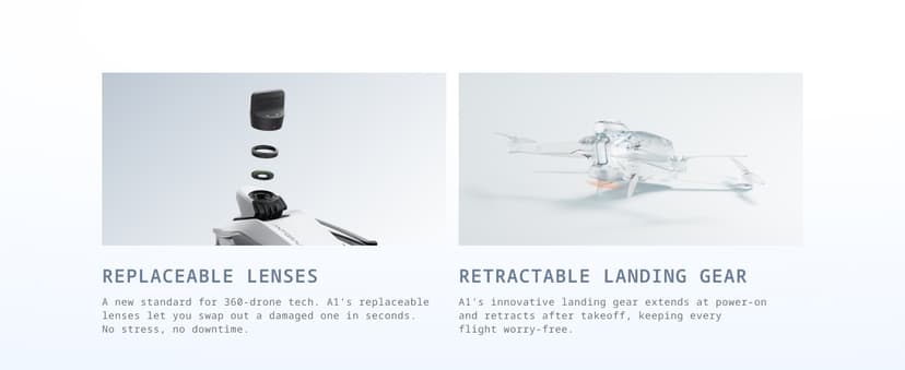 Antigravity A1 Infinity Bundle (3 High-Capacity Batteries) - 8K 360 Drone for Immersive Flight, Point-to-Fly Motion Control, Obstacle Avoidance, Deep Track, Auto Return, 10km Transmission, Auto Edit