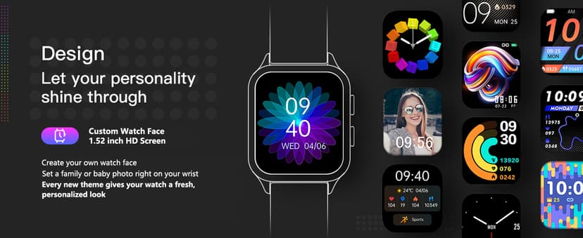 MorePro Fitness Tracker with 24/7 Heart Rate & Blood Pressure Monitor, Blood Oxygen & Sleep Tracker, Smart Watch with Step Calorie Counter, IP68 Waterproof Activity Tracker for Women Men Android iOS