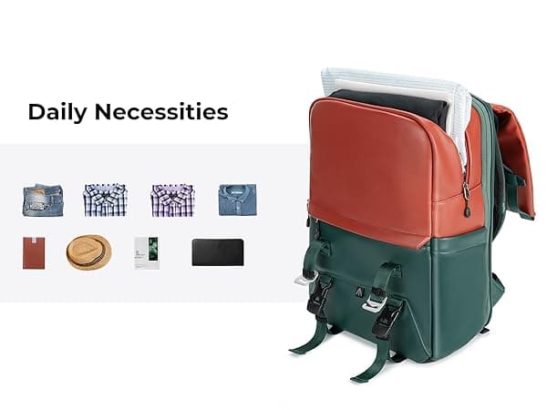 K&F CONCEPT 20L Camera Case for Photographers Large Capacity PU Leather Camera Bags with Raincover, 15.6 Inch Laptop Compartment for Camera Drone Bags