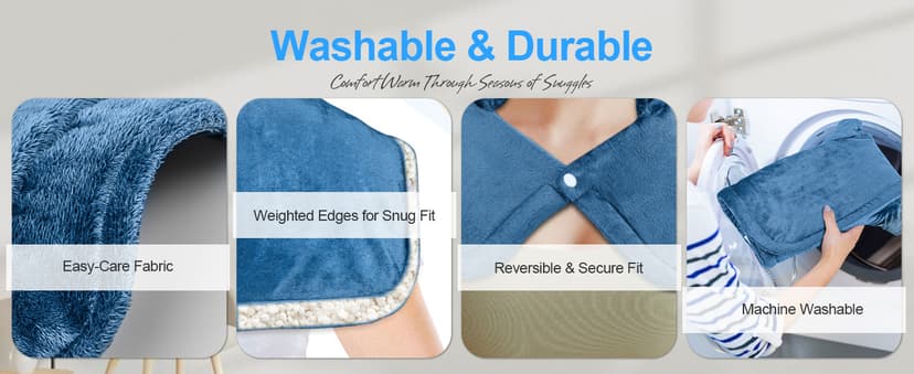 Electric Heat Pad 23"x17" 6 Heat Levels 4 Auto-Off Timers for Home Office Relaxation, Birthday Gifts for Women Men Mom Dad NIUONSIX Heating Pad for Neck Shoulders and Back, 2lb Weighted Heat Wrap B0GS2CMMJF