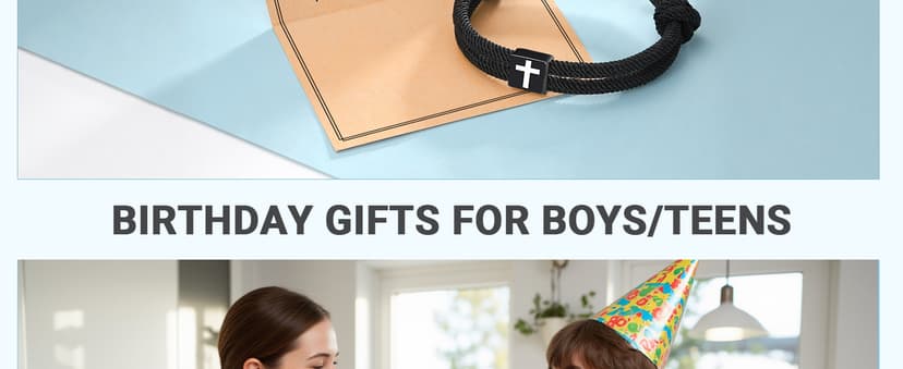 UNGENT THEM Cross Bracelet Happy 8-16th Birthday Gifts for Him Son Grandson Nephew