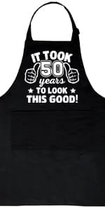 30th 40th 50th 60th 65th 70th 75th Birthday Gifts for Men, Chef Aprons for Men with 3 Pockets