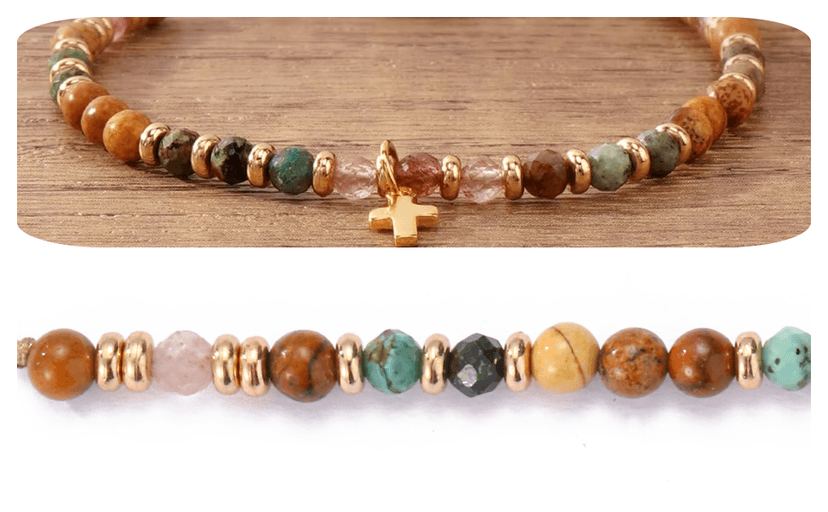 Christian Gifts for Women, Cross Bracelet, Christian Gifts, Inspirational Gifts for Women, Natural Stone Bracelets, Religious Gifts for Woman