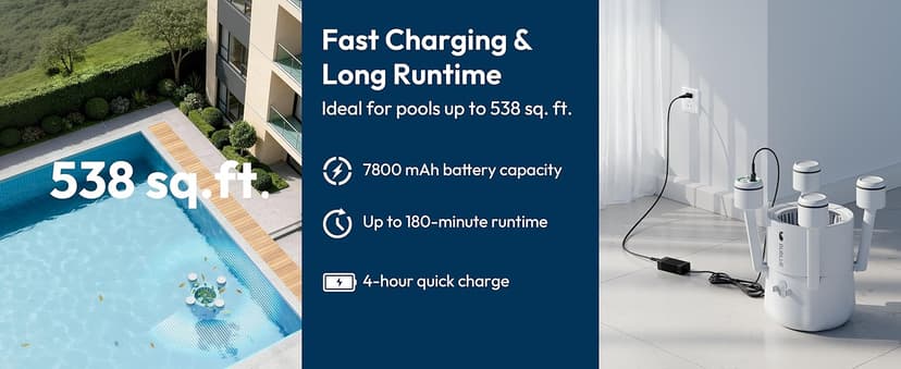 (2026 Upgrade) BUBLUE F10 Pool Surface Skimmer Robot,Robotic Pool Skimmer with App Control,Powerful Suction,5L Filter,Dual Cleaning Modes, AI Navigation,Ideal for In-Ground & Above-Ground Pools,White