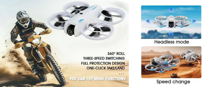 drone with Camera 4K for Adult Beginners,RC Quadcopter featuring Altitude Hold, One-Key Takeoff/Landing, Auto Follow,3-Speed Adjustment,Stunt Roll -Ideal Holiday Gift.