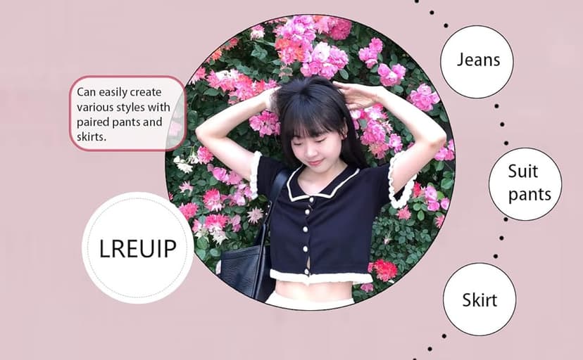 LREUIP Chic Korean Style Academy Style, Contrasting Navy Collar, Versatile Bubble Sleeve Shirt, Loose top, Elegant Goddess