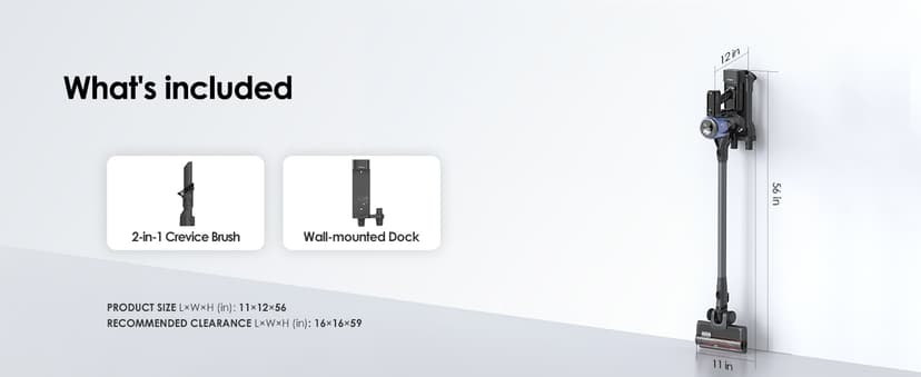 Tineco Pure ONE S30 Cordless Vacuum Cleaner, 150AW Powerful Suction, Zero Tangle Brush, Up to 65min Runtime, 6-Stage HEPA Filtration, PureCyclone Technology Stick Vacuum with Wall Mount Dock