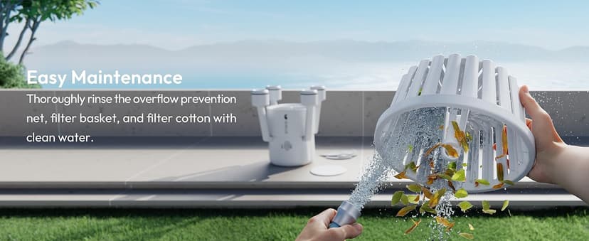 (2026 Upgrade) BUBLUE F10 Pool Surface Skimmer Robot,Robotic Pool Skimmer with App Control,Powerful Suction,5L Filter,Dual Cleaning Modes, AI Navigation,Ideal for In-Ground & Above-Ground Pools,White