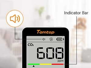 Temtop CO2 Monitor Indoor air Quality Monitor Portable CO2 Meter, CO2, Temperature, Humidity Home, Office or School