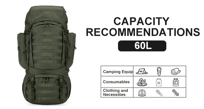 Mardingtop 60L Military Internal Frame Backpack for Hiking,Camping,Hunting,Rucksack Backpack with Rain Cover