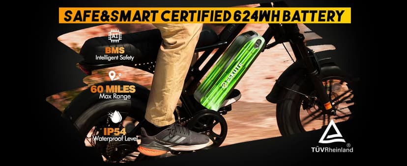 V100/V200 1500W Peak Electric Bike for Adults, 28MPH 48V13&20.8 Ah Removable Battery, 16/20"x4.0" Fat Tire, 7-Speed E-Bike with Dual Suspension – Commuter Ebike for Men & Women