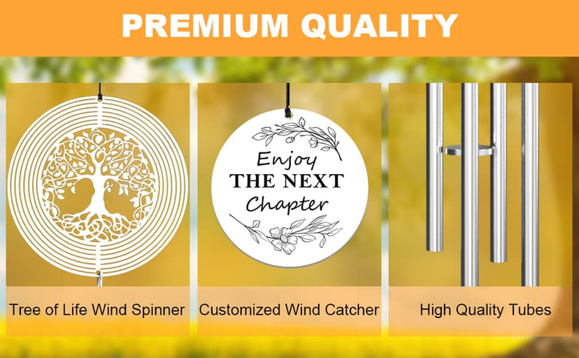 2026 Retirement Gifts for Women Coworker Teacher Nurse Boss Grandma Mom Friend, Retiree Gift Idea Leaving Going Away Gifts Retirement Gift for Women Men, Happy Retirement Wind Chimes Retired Gifts B0CHM6RJL5