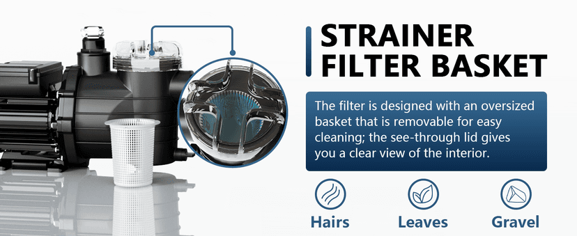 LANCHEZ 13in Sand Filter Pump for Above Ground Pool, 3/4 HP Pool Pumps Above Ground 3500 GPH for Pools up to 11000 GAL, Pool Sand Filter with 7-Way Valve