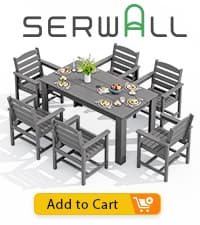 SERWALL Outdoor Rocking Chair Set of 2, HDPE Rocking Chairs for Adult, All Weather Porch Rockers for Lawn Garden, Grey