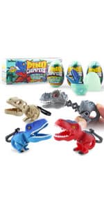 DINOBROS Dinosaur Chomper Toys for Kids with 3 Roar Sounds and Light Jurassic Dinosaurs Grabber Claw T-Rex Reacher Robot Hand Pincher Dino Snapper