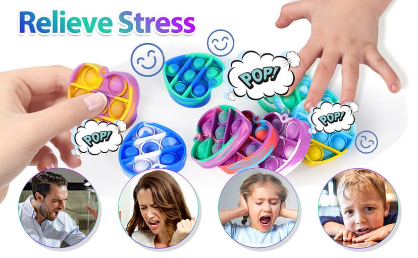 Valentines Day Gifts for Kids Classroom Prizes Student Mini Pop Keychain It Small Fidgets Birthday Goodie Bag Stuffers Filler Heart Pop Fidget Toys Bulk Its Valentine Party Favors for Kids 30 Pack B0BJNQMM9T