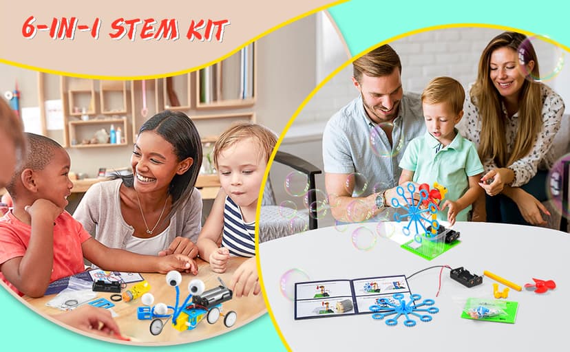 STEM Robotics Kit - 6 Set STEM Toys for Age 8-13 8-10, Kids Crafts for Girls Boys Toys Gifts 6 7 8 9 10 Year Old Birthday Gifts, Engineering Science Robot Building Kits for Kids Age 8-12 6-8