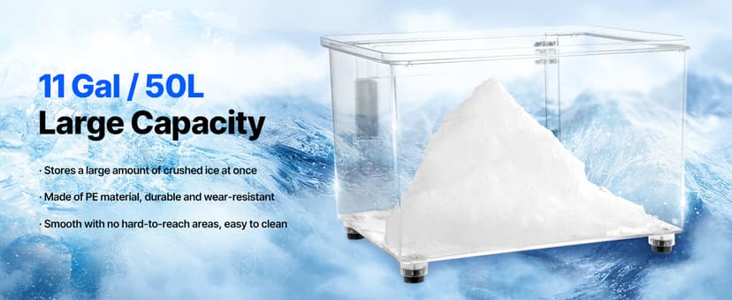 VEVOR Commercial Ice Crusher 661LBS/H, 350W Electric Snow Cone Machine with 4 Blades, 2000RPM Stainless Steel Shaved Ice Machine with 11 Gal Crushed-Ice Box, for Family Restaurants Bars, Red