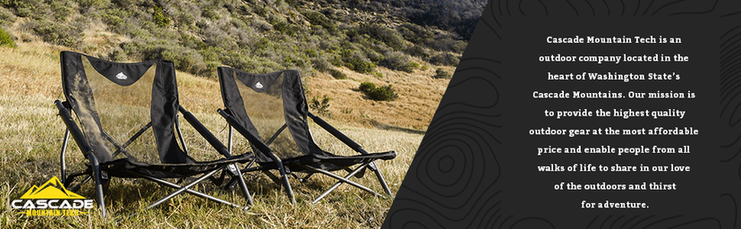 Cascade Mountain Tech Folding Camp Chair for Camping, Beach, Picnic, Barbqeues, Sporting Events with Carry Bag