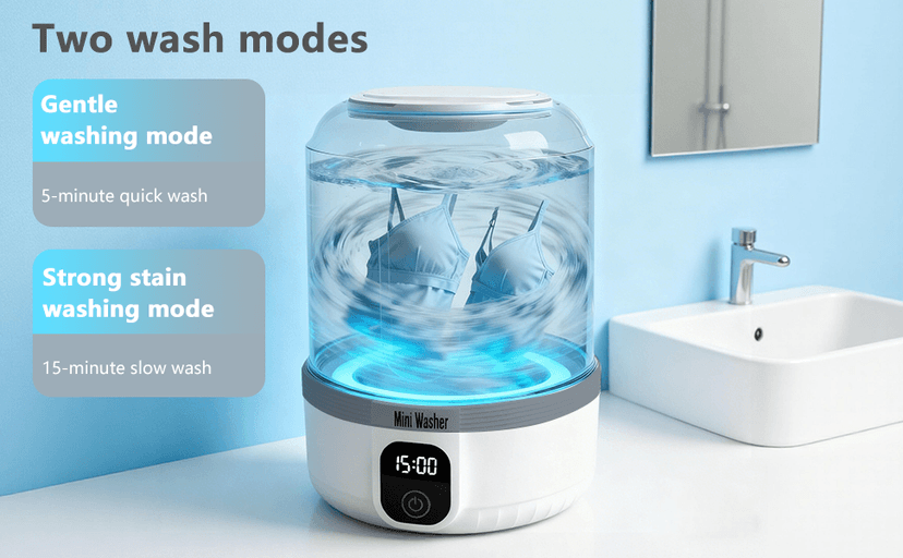 Underwear Washing Machine,Upgrade Mini Washer Deeply Cleans Small Laundry Items, Socks, Underwear, Baby Clothes,Portable Washing Machine is Suitable for, Apartments, Hotels, Travel, And Camping White
