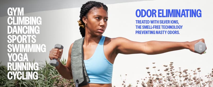 Acteon Microfiber Gym Towels 5 Pack, Quick Dry Silver ION Odor-Free Sweat Towel, Super Absorbent Fast Drying for Men & Women, Workout, Yoga, Running, Hiking, Travel – 16x30.5 Inch