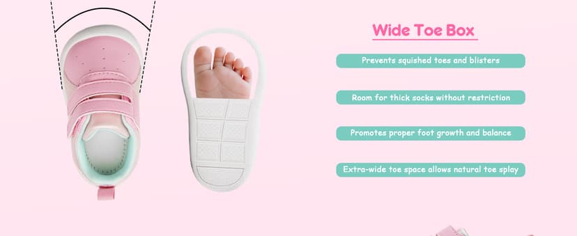 Wide Toe Box Lightweight Non-Slip Outsole Breathable Mesh Upper Birthday Gifts Infant Toddler Baby Zero Drop Shoes Boy Girl First Walking Shoes 6-30 Months B0FNWXKQQ8