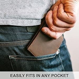 STAY FINE Top Grain Leather Wallet for Men | RFID Blocking | Extra Capacity Bifold Wallet with 2 ID Windows | Ultra Strong Stitching | Slim Billfold with 8 Card Slots | Gift for Him