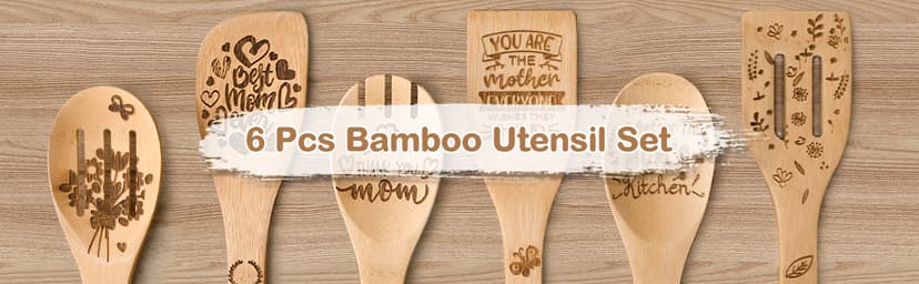 Mothers Day Mom Gifts for Mom Grandma Wife from Husband Daughter Son -Wooden Cooking Spoons Set - Mother's, Christmas,Birthday, Anniversary Kitchen Cooking Presents Ideas for Women Her