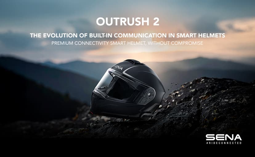 Sena OUTRUSH 2 Modular Smart Motorcycle Helmet with Bluetooth Connectivity and Mesh Intercom Communication