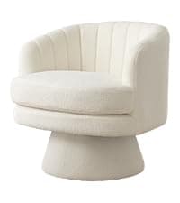 IOMOR Mid Century Modern Accent Chair with Solid Wood Frame Linen Fabric, Upholstered Living Room Chairs with Lumbar Cushion Padded Arms, Reading Armchair for Bedroom (1, Warm Beige)