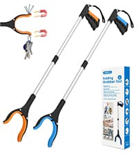 32" Grabber Reacher Tool, 2-Pack Foldable Reacher Grabber Pickup Tool with 360° Rotating Jaw & Magnet, Trash Picker Upper Grabber, Lightweight Grabbers for Seniors Heavy Duty B0CGDM3SCN