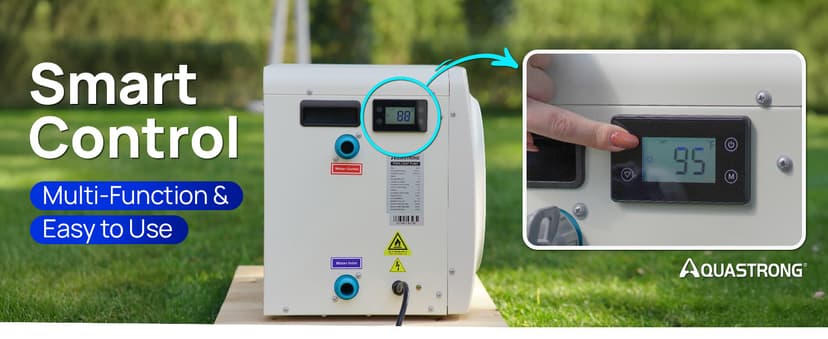 AQUASTRONG Swimming Pool Heat Pump,Electric Pool Heater for Above Ground and Inground Pool,Heating and Cooling Pool Heater Pools Up to, 6500 Gallons