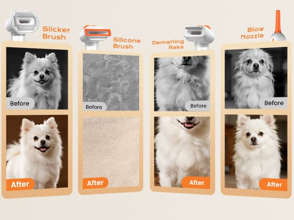 kurtmark Vacuum Dog Brush for Shedding, 4-in-1 Self Cleaning Slicker Brush for Dogs& Undercoat Rake for Dogs, Deshedding Grooming Tool, Anti-Static, Massage, Cleaning, Shedding & Combing All In One!