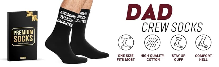 VICRAZY Christmas Gifts, Stocking Stuffers for Dad, Mom, Grandpa & Sister from Daughter, Son – Funny Socks for the Family