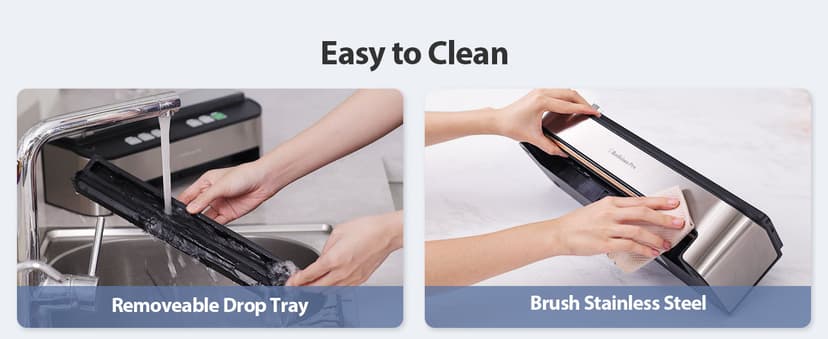 PressFree TRUE-Auto Vacuum Sealer Machine, Beelicious 85KPA Fully Automatic 8-IN-1 Food Sealer with Bags Storage, Build-in Cutter, Moist Mode and Air Suction Hose |Sous Vide | Digital Countdown