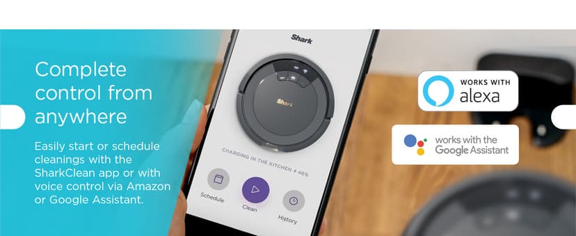 Shark AV753 ION Robot Vacuum, Tri-Brush System, Wifi Connected, 120 Min Runtime, Works with Alexa, Multi Surface Cleaning, Grey