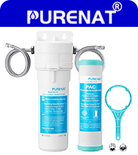 Inline Water Filter for Refrigerator and Ice Maker(2 Pack),1/4" Push Connect Post Carbon Filter Replacement for Reverse Osmosis Water System,Include 1/4" Water Line and Quick Connect Fittings