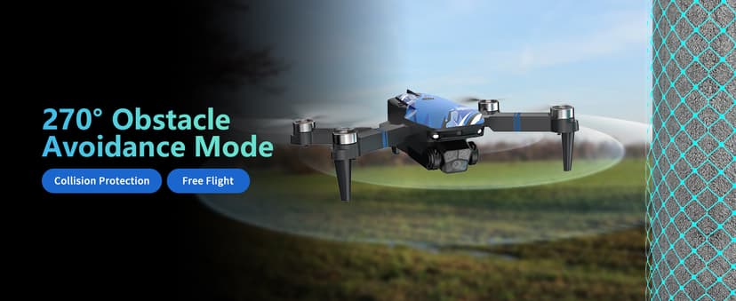 Drone with Camera for Adults LCD Screen FPV Live Video, Professional Brushless Motor 270° Obstacle Avoidance 3D Flips, Foldable RC Mini Quadcopter for Beginners Support 32G SD Card Max Under 250G Gift