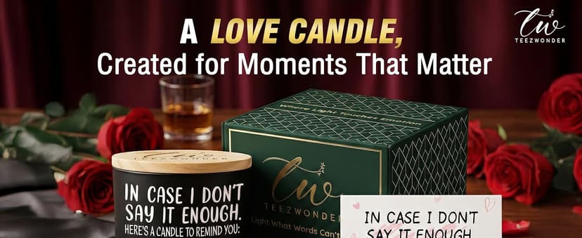 TEEZWONDER Anniversary Wedding Gifts for Women Men - Long Lasting Vanilla Lavender Candle 10 Oz - Birthday Romantic Gifts for Him Her, Girlfriend Boyfriend Birthday Gift Ideas, Gift for Husband Wife
