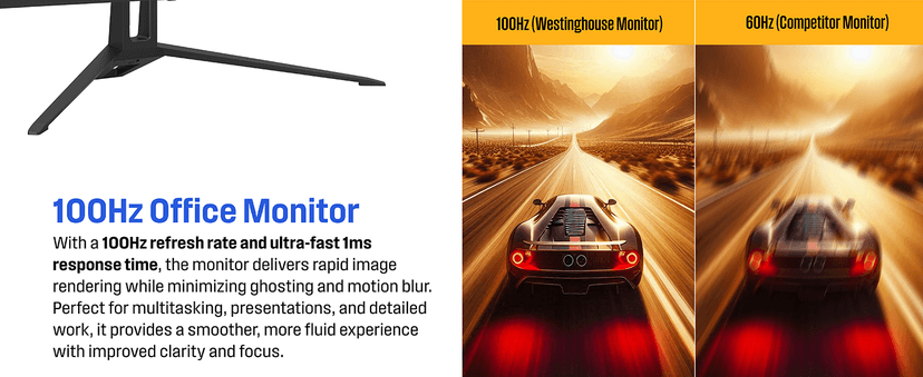 Westinghouse 22 Inch Computer Monitor, 1080P FHD IPS Frameless Gaming Monitor,100Hz, 1ms, Built-in Speakers, Eye Care, Adaptive Sync Support (FreeSync Compatible), HDR, VESA, HDMI & VGA w/Gaming Mode