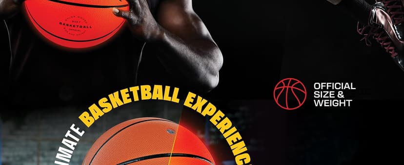 Light Up Basketball - Glow in The Dark - Sports Gear Accessories Gifts for Boys 8-15+ Year Old - Kids Teens Gift Birthday Ideas - Teen Boy Toys Ages 8 9 10 11 12 13 14 15 Outdoor Teenager
