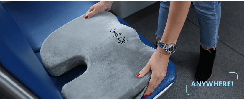 ComfiLife Premium Gel & Memory Foam Seat Cushion – Doctor Recommended Office Chair Cushion, Car Seat Cushion – Chair Cushions for Back & Sciatica Pain Relief – Seat Cushions for Office & Desk (Black)