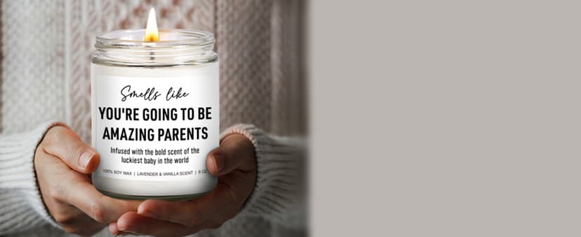 Cute Candle, New Parents Gifts for Couples, New Mom & Dad - Funny Christmas, Pregnancy, Gender Reveal Gifts for Parents to Be, Expecting Mom, 1st Time Mommy to Be, New Dad - 9 oz