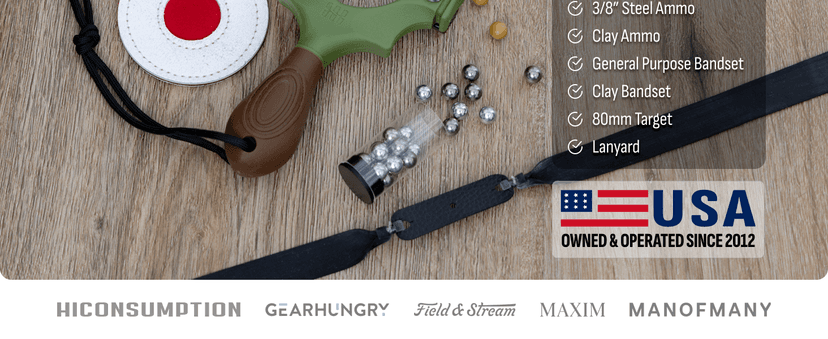 SimpleShot Scout XT Slingshot with Target, Clay Ammo and Bands for Professional Hunting and Powerful Target Shooting Sling Shot