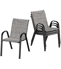 Soohow Rattan Outdoor Patio Dining Chairs Set of 6, Woven Wicker Chairs with Cushions, All Weather Ergonomic Comfort, for Balcony, Backyard and Poolside